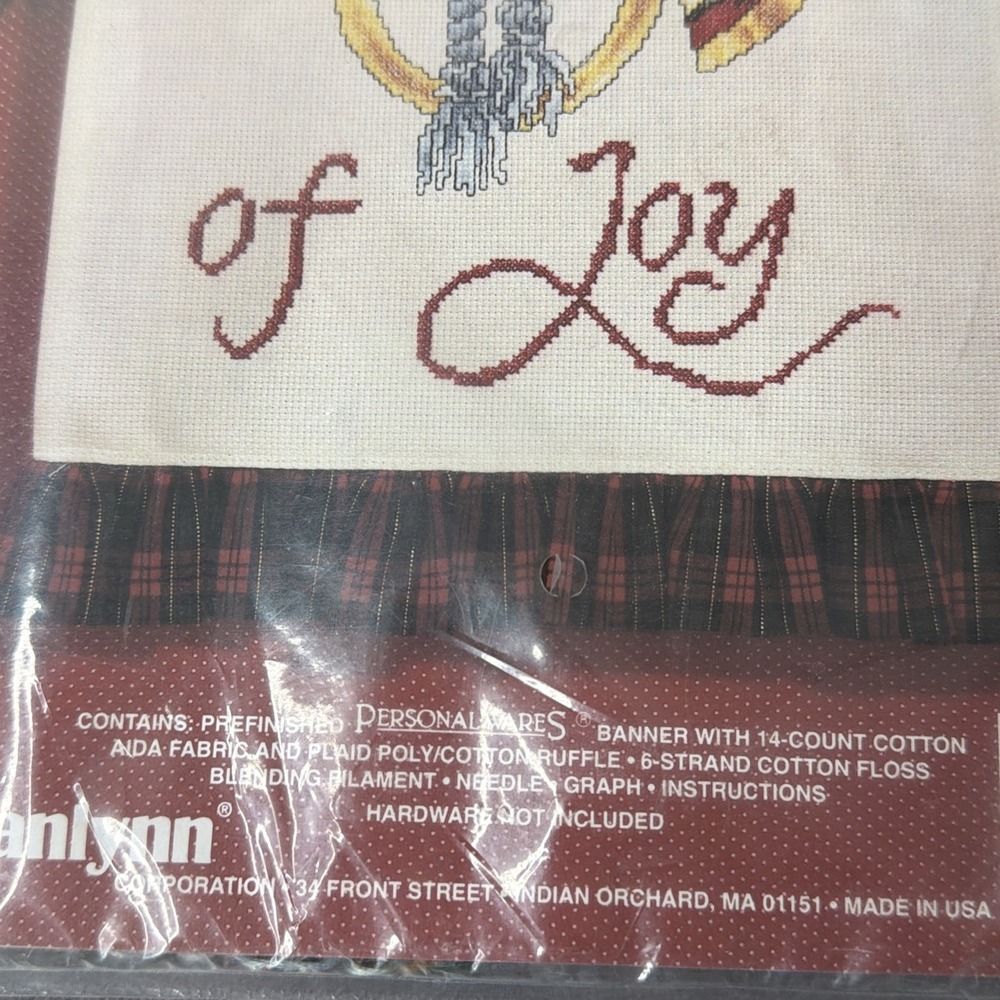 *NEW 11" x 14"  Christmas Cross Stitch Kit Tidings of Joy Banner Janlynn 80-145 - Picture 2 of 4